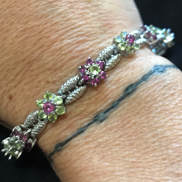 14kt white gold and tourmaline Bracelet - Picture 2 of 12